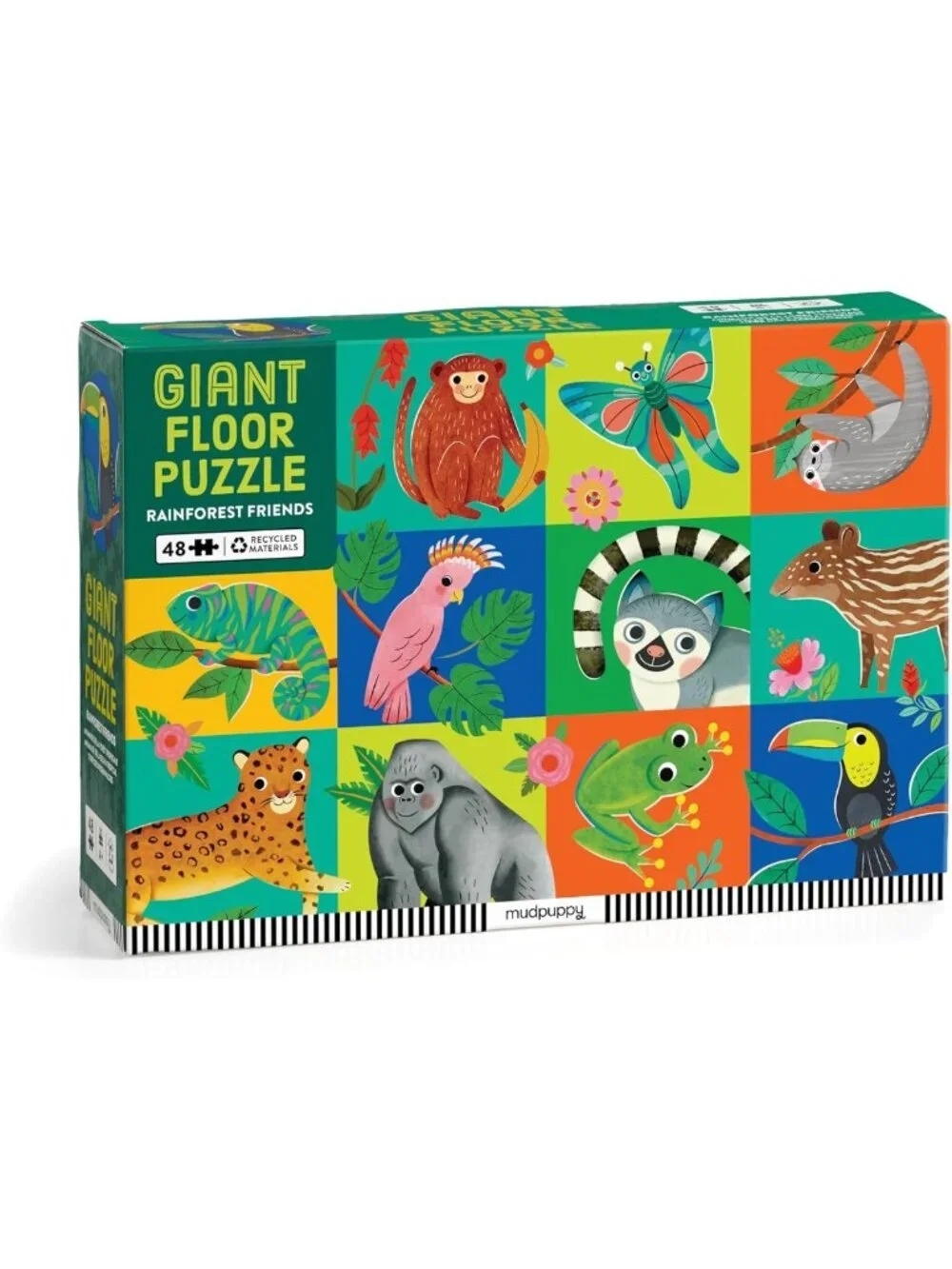 Giant 48-Piece Rainforest Animals Floor Puzzle - Colorful Educational Fun for